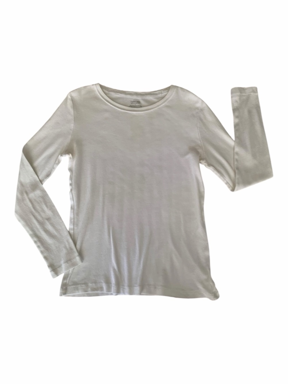 Cherokee Ultimate Shirt Girls Size Large Solid White Long Sleeves Classic Cotton